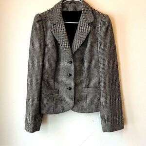 Vintage Wool Houndstooth Blazer British Wool Dark Academia Preppy women’s Size 8